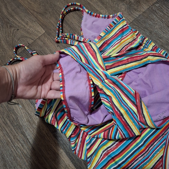 2pc Athleta Montego Stripe Ruched Tankini Swimsuit. - Picture 7 of 15